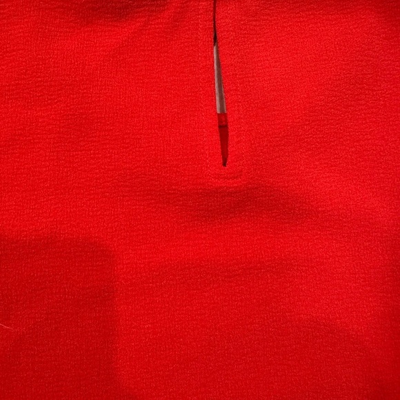 Madewell Red Short Sleeve Textured Peplum Blouse | XS - Picture 4 of 5